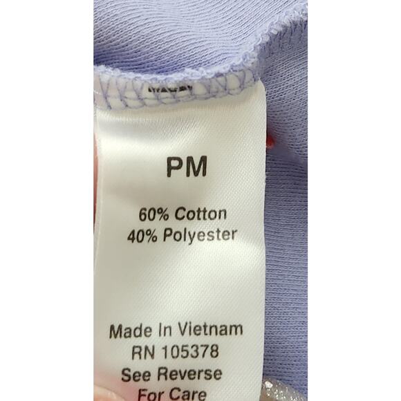 Draper's & Damon's Purple V Neck Top PM Lightweight Short Sleeves Stretch Soft - Picture 5 of 5